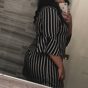 Striped button down dress